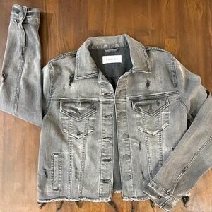 Eunina Distressed Black Denim Jacket US size S